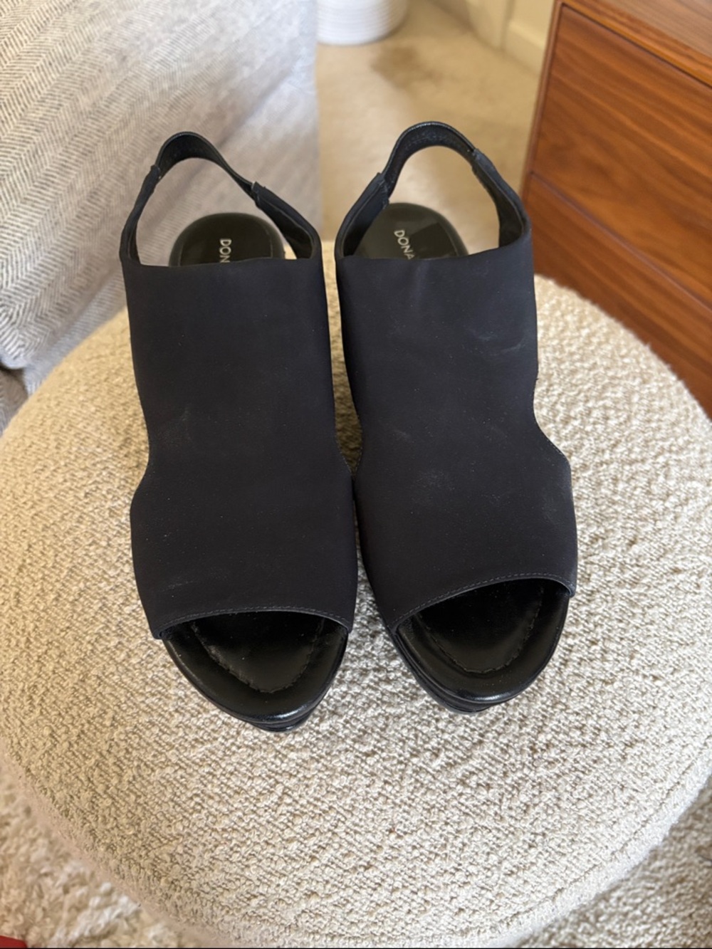 Donald J Pliner Black wedge sandals